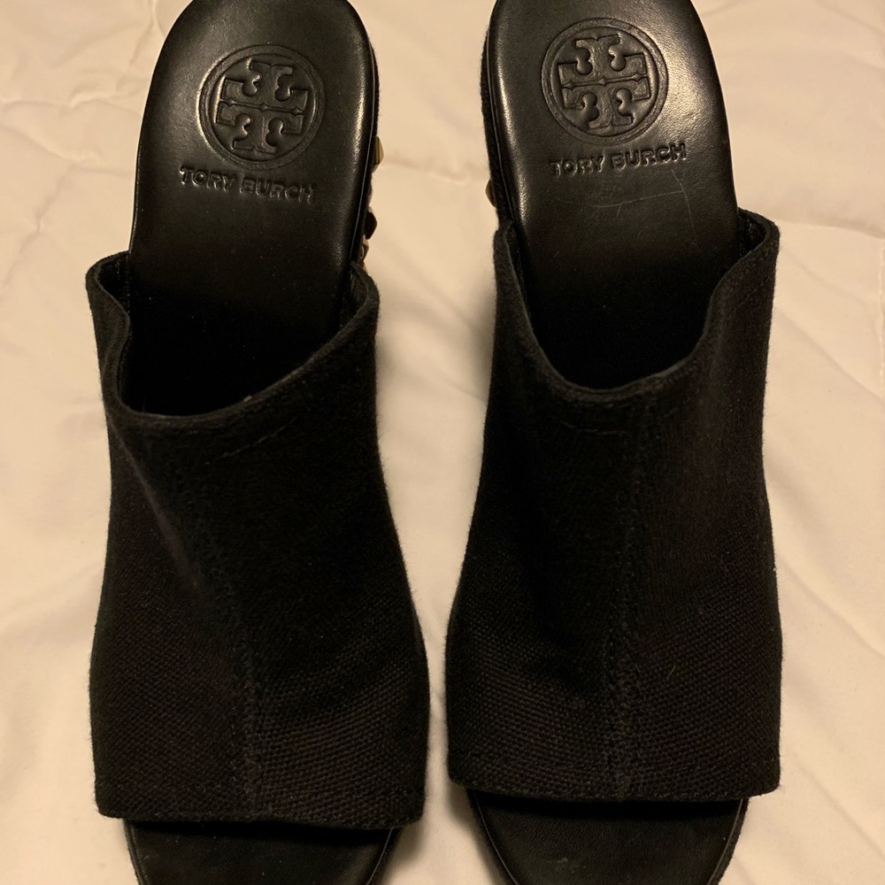 Tory Burch black wedges